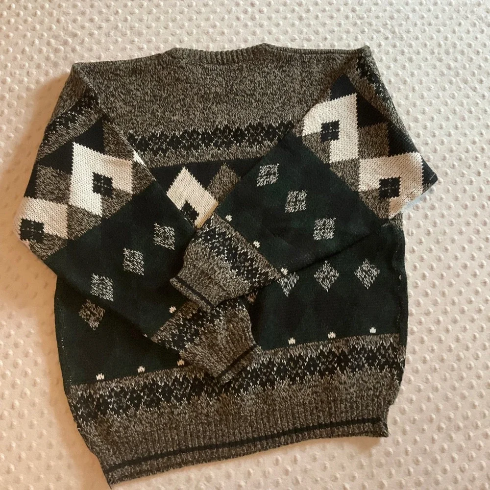 Michael Gerald Sweater Mens XL Argyle Diamond‎ Pattern Knit Pullover